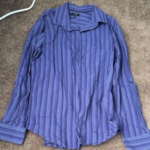 Apt. 9 Purple Striped Collared Shirt